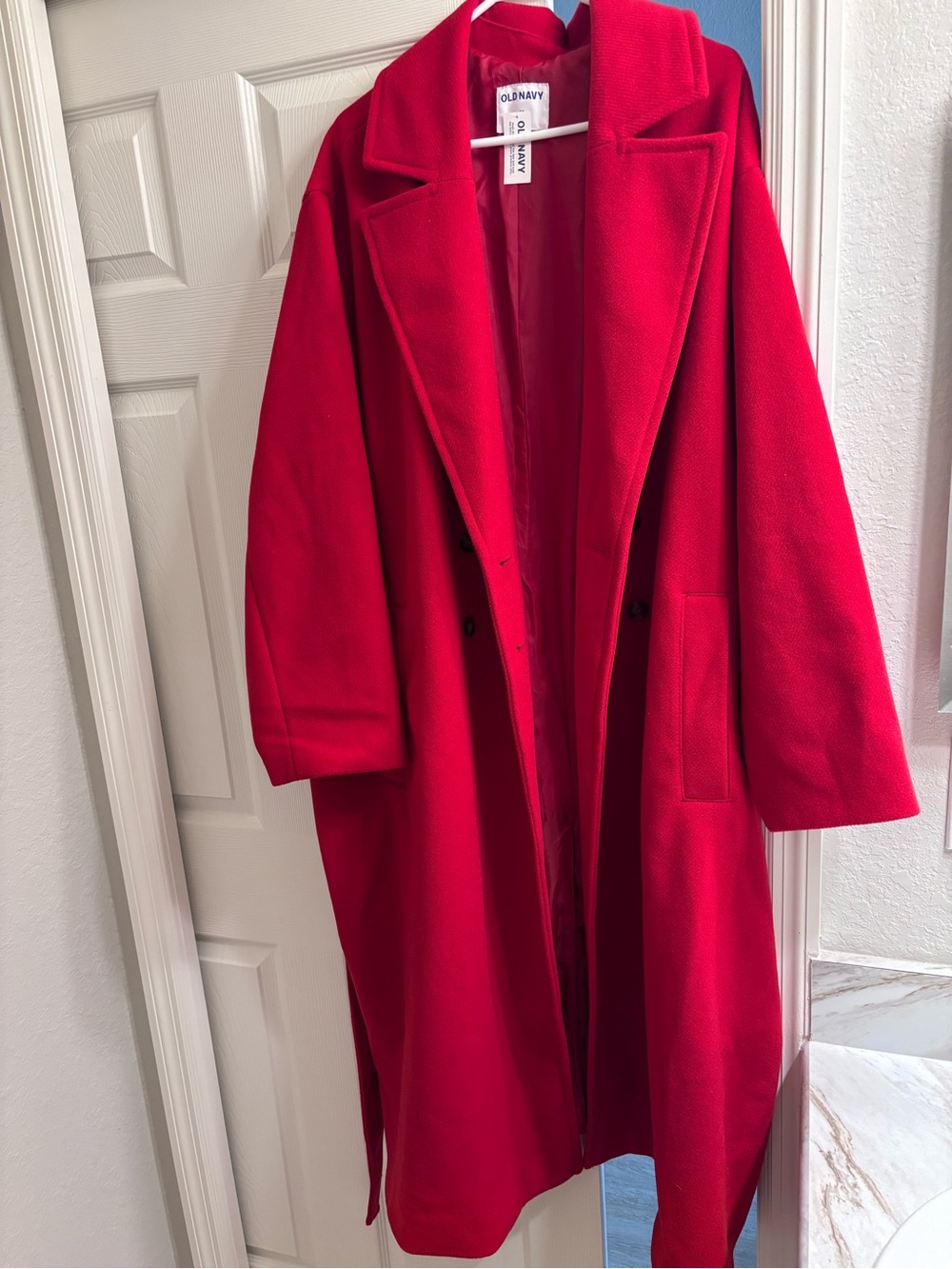Old Navy Women's Bright Red Long Coat